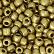 Glasperlen rocailles 6/0 (4mm) Metallic antique gold